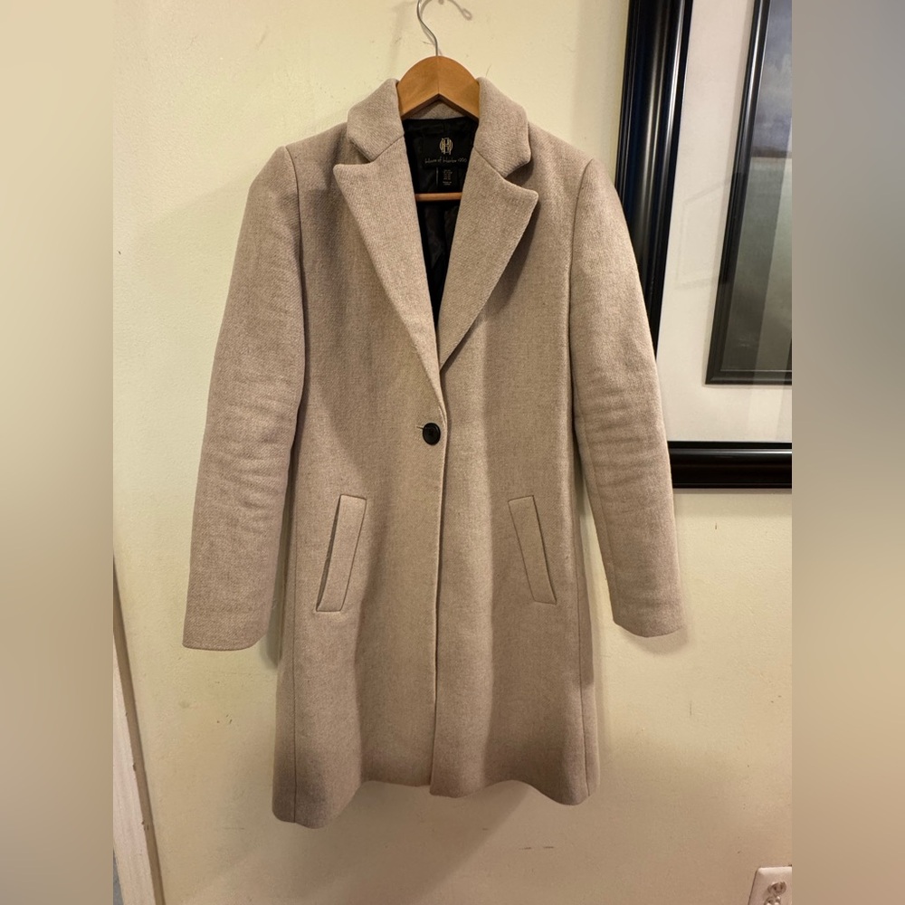 House Of Harlow 1960 Tan / Cream / Beige Colored Long Wool Blend Coat Size S